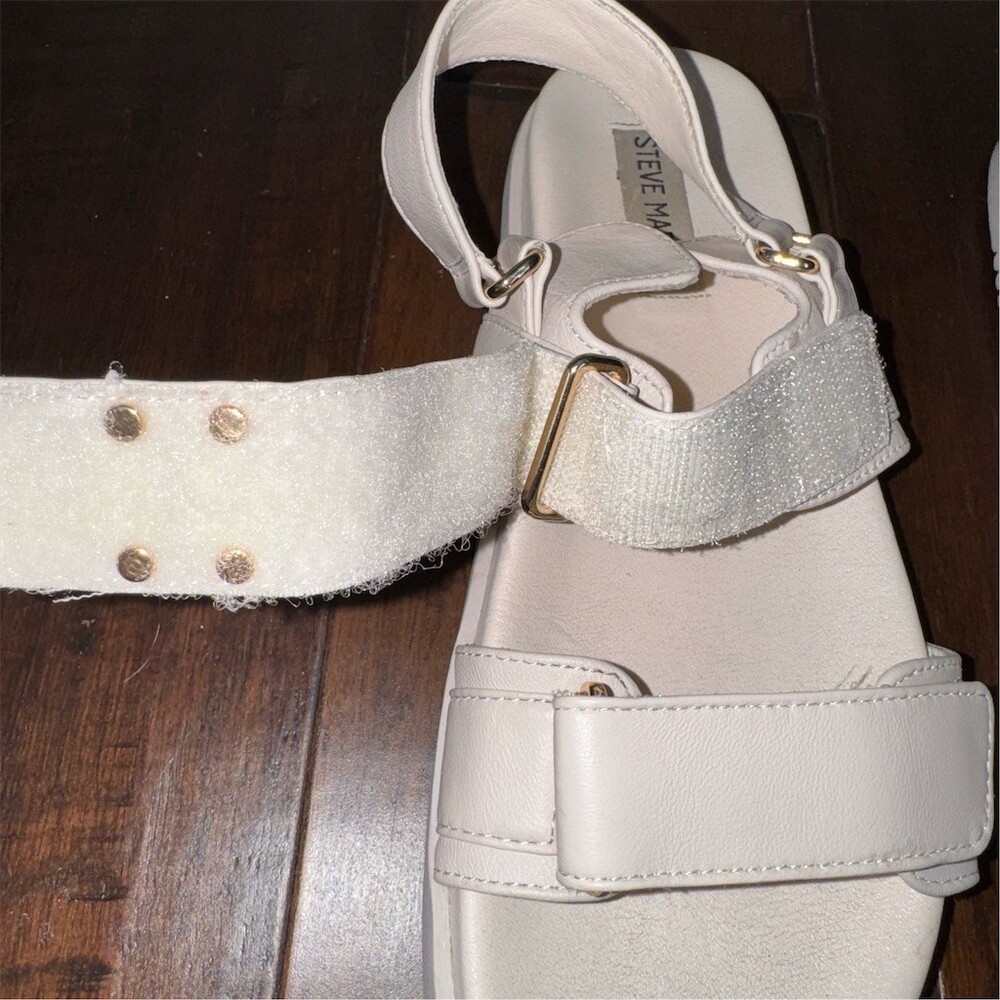 Steve Madden Mona Slingback Footbed Platform Sandals Womens 7.5 Light Beige - Picture 6 of 11